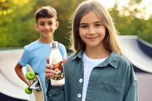 Load image into Gallery viewer, MAXIKIWI - Single Wall Water Drinking Bottle with Screw Cap, Non Insulated Lightweight Aluminium, BPA Free, Leak-Proof - Spring Garden Gnomes Theme 2-500ml