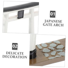 Load image into Gallery viewer, Happyyami Shrine Gate Model Fish Tank Decoration Windmill Garden Fish Ornaments Solar Stake Lights Outdoor Aquarium Gnome Chimes Deck Decor Gate Crafts Resin