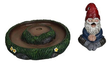 Load image into Gallery viewer, Ebros Gift Gnaughty Pot High Smoking Gnome Garden Friend Sunflowers Grass Greens Zen Meditation Cone and Stick Incense Burner Holder Figurine Fantasy Home Decorative Accent