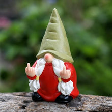 Load image into Gallery viewer, Middle Finger Female Gnome Statue 7.8in, Naughty Garden Gnome Statue Decoration and Lawn Ornament - Funny Garden Gnomes for Outdoor or Home Decor
