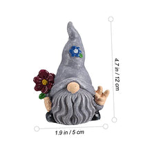 Load image into Gallery viewer, Happyyami Adorable Resin Garden Gnome Doll for Home Decor Handicraft Random Flowers for Room Office