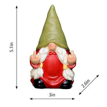 Load image into Gallery viewer, Middle Finger Female Gnome Statue 5.1in, Naughty Garden Gnome Statue Decoration and Lawn Ornament - Funny Garden Gnomes for Outdoor or Home Decor