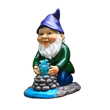 Load image into Gallery viewer, Happyyami Garden Dwarf Solar Light Weatherproof Resin Gnome Statue for Outdoor Decor Garden Ornament Unique