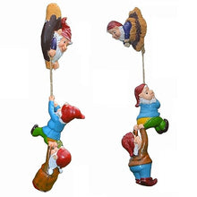 Load image into Gallery viewer, Tixqeaif Naughty Climbing Rope Fairy Garden Gnomes Statue, Resin Garden Gnome Tree Hugger Outdoor Decor Accessories For Lawn Balcony