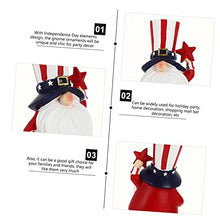 Load image into Gallery viewer, Alipis 2pcs Independence Day Resin Gnome Figurine Patriotic Home Adornment Creative Dwarf Decoration for July for Friends and Family