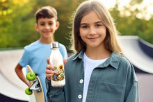 Load image into Gallery viewer, MAXIKIWI - Single Wall Water Drinking Bottle with Screw Cap, Non Insulated Lightweight Aluminium, BPA Free, Leak-Proof - Spring Garden Gnomes Theme 3-500ml