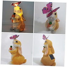 Load image into Gallery viewer, Happyyami Garden Solar Bunny Light Decorative Lawn Lamp for Creative Animal Statues for Outdoor Garden Decor Compact Night Lighting