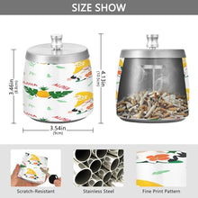Load image into Gallery viewer, Whimsical Gnomes Bright Cigarette Ash Tray, Covered Ashtray with Lid, Home Trash can with Lid