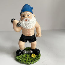 Load image into Gallery viewer, Garden Gnome Statue - Collectible, Dwarf Statue, Decorative Garden Gnome | Fairy Garden Gnome, Resin Dwarf Statue Dwarf Sculpture Weightlifting Dwarf with Dumbbells for