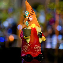 Load image into Gallery viewer, Solar Gnome, Creative Garden Gnome Dwarf Holding Flower Pot, Decorative Solar Light Sculpture, Faceless Outdoor Doll for Patio, Lawn, Yard, and Doorway Decor, 6.06x5.51x12.79 inch