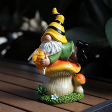 Load image into Gallery viewer, Solar Gnome Mushroom Garden Statue, Solar Garden Gnome Statue, Mushroom Garden Statue with Solar Light, Solar Powered Gnome Statue, Solar Gnome with Mushroom, Outdoor Solar Garden Gnome