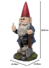 Load image into Gallery viewer, Home 'n Gifts Whimsical Gnome Flipping Off Middle Finger Mini Statue for Outdoor Garden Decor Sculptures As Funny Yard Decorations Or Unique Gifts for Gardeners