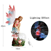 Load image into Gallery viewer, YTOOZ Flower Fairy Solar Garden Light Statues With Wings Decor Outdoor Sculptures Angel Solar Glowing Crafts Ornaments Patio Yard Figure Statue B 14x12x42cm(6x5x17inch) Gift