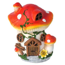 Load image into Gallery viewer, mushrooms Fairy House with Solar Lights Resin Garden Onament Solar Powered mushrooms House Figurines Garden Decor for Patio Yard, Garden Statue