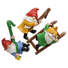 Load image into Gallery viewer, Toyvian 2sets 3pcs Dwarf Statues for Garden Decor Unique Gnome Hanging Ornaments Intricate Tree Pendants for Outdoor Spaces Lively Courtyard Decoration 3pcs*2