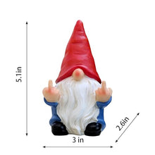 Load image into Gallery viewer, Middle Finger Gnome Mini 5.5in,Double Bird Gnome - Naughty Funny Outdoor Decoration for Yard Patio Lawn Ornament and Home Decor,Fairy Garden