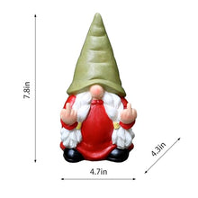 Load image into Gallery viewer, Middle Finger Female Gnome Statue 7.8in, Naughty Garden Gnome Statue Decoration and Lawn Ornament - Funny Garden Gnomes for Outdoor or Home Decor