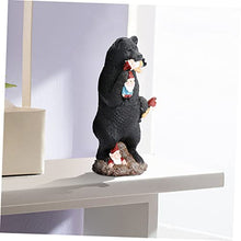 Load image into Gallery viewer, Toyvian Garden Bear Ornament Bear Eating Gnome Statue for Outdoor Decor Home Office