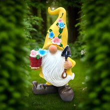 Load image into Gallery viewer, Garden Gnomes Statues, Solar Gnomes Decorations, Dwarf Sculptures with LED Light for Landscape Yard Lawn Backyard Patio Porch