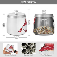 Load image into Gallery viewer, Christmas Gnome Happy New Year Cigarette Butt Collector, Stainless Steel Ashtray with Lid, Outdoor Ashtray Smell Proof