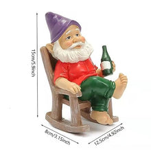 Load image into Gallery viewer, MOUNTTU Funny Garden Gnomes Decoration Statue Resin Rocking Chair Dwarf Ornament Mini Garden Gnome Statue Ornaments