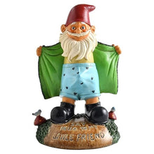 Load image into Gallery viewer, Sexy Gnome Statues, 5.9 Inch Resin Funny Garden Gnomes, Full Color Say Hello to My Little Friend, Reusable Naughty Gnomes, For Gnome Lovers Lawn Yard Porch, Green