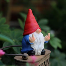 Load image into Gallery viewer, Middle Finger Gnome Mini 5.5in,Double Bird Gnome - Naughty Funny Outdoor Decoration for Yard Patio Lawn Ornament and Home Decor,Fairy Garden