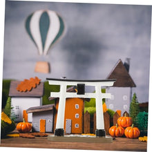 Load image into Gallery viewer, Happyyami Shrine Gate Model Fish Tank Decoration Windmill Garden Fish Ornaments Solar Stake Lights Outdoor Aquarium Gnome Chimes Deck Decor Gate Crafts Resin