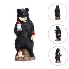 Load image into Gallery viewer, Toyvian Garden Bear Ornament Bear Eating Gnome Statue for Outdoor Decor Home Office