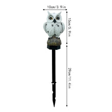 Load image into Gallery viewer, Owl Solar Garden Stake Lights, 2 Pack Owl Outdoor Path Solar Powered Owl Stake Lights for Walkway Yard Lawn Landscape Lighting (White&Brown)
