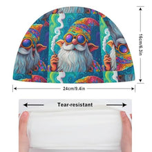Load image into Gallery viewer, Gnome Smoking Colorful Classic Swim Cap High Elasticity Soft Bathing Caps Lightweight Swimming Hat for Men Women