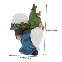 Load image into Gallery viewer, Happyyami Solar Garden Lights Resin Gnome Decor Outdoor Landscape Gnome Fairy Garden Accessories for Driveways Lawns