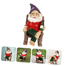Load image into Gallery viewer, Happyyami Adorable Resin Dwarf Ornament for Garden and Home Office Decor Cute Desktop Decoration Whimsical Gnome Figure for Patio and Indoor Spaces