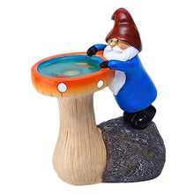 Load image into Gallery viewer, Happyyami Garden Gnome Solar Light Statue Charming Outdoor Decor for Garden Lawn and Patio Resin Gnome Figurine Led Light for Glow at Night