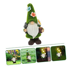 Load image into Gallery viewer, Happyyami Christmas Garden Gnome Lamp Resin Gnome Figurine Outdoor Solar Light Decor for Garden and Patio Festive Holiday Ornament for Family and Friends
