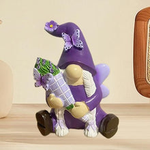 Load image into Gallery viewer, Gnome Ornament, Purple Gnomes Decorations, Gnome Garden Statue, Whimsical Garden Figurines, Male and Female Gnome Statues, Desktop Violet Gnomes Figurine Decor for Patio, Desk, Shelf