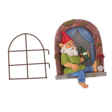 Load image into Gallery viewer, Ciieeo 1pc Creative Gnome Garden Statue Ornament for Outdoor Decor Lifelike Drinking Gnome Hanging Tree Decoration Figure for Landscaping and Garden Ornaments