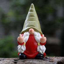 Load image into Gallery viewer, Middle Finger Female Gnome Statue 7.8in, Naughty Garden Gnome Statue Decoration and Lawn Ornament - Funny Garden Gnomes for Outdoor or Home Decor