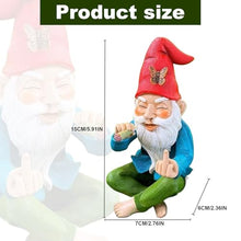 Load image into Gallery viewer, Statues, Garden Gnomes 6 Inch Christmas Ornaments Middle Finger Smoking Garden Gnomes Waterproof Resin Garden Gnome for Yard Patio, Lawn Garden Decorations and Gift