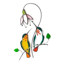 Load image into Gallery viewer, Hummingbird Wind Chimes Sun Catcher Metal Stained Glass Hanging Pendant Window Decoration Ornament Garden Decor Drunk Gnomes Garden Decorations