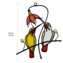 Load image into Gallery viewer, Hummingbird Wind Chimes Sun Catcher Metal Stained Glass Hanging Pendant Window Decoration Ornament Garden Decor Drunk Gnomes Garden Decorations