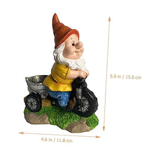 Load image into Gallery viewer, BESPORTBLE Gnome Statue Riding Tricycle Adorable Resin Dwarf Sculpture for Garden Patio and Home Decor Birthdays Anniversaries and Festivals