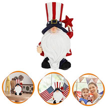 Load image into Gallery viewer, Alipis 2pcs Independence Day Resin Gnome Figurine Patriotic Home Adornment Creative Dwarf Decoration for July for Friends and Family
