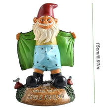 Load image into Gallery viewer, Sexy Gnome Statues, 5.9 Inch Resin Funny Garden Gnomes, Full Color Say Hello to My Little Friend, Reusable Naughty Gnomes, For Gnome Lovers Lawn Yard Porch, Green
