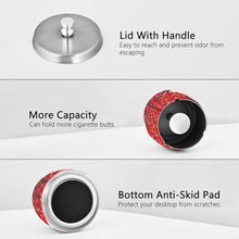 Load image into Gallery viewer, Cute Gnome Santa Claus Red Ashtray Women, Stainless Steel Ashtray with Lid, Ash Bucket with Lid Outdoor