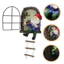 Load image into Gallery viewer, Happyyami Resin Garden Gnome Figurine Cute Gnome Decoration for Garden Lawn and Home Decor for Outdoor and Indoor Use