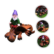 Load image into Gallery viewer, Toyvian Creative Resin Garden Gnome Dinosaur Statue Unique Outdoor Ornament for Home Adornment Durable Decorative Figurine for Patio Balcony Office and Garden Display