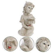 Load image into Gallery viewer, SUPVOX Lawn Solar Light Lovely Resin Human Doll Shaped Garden Statue with Solar Powered LED Decorative Outdoor Ornament for Patio and Pathway Lighting