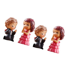 Load image into Gallery viewer, Hemobllo 2pairs Miniature Couples Adornment Creative Resin and Landscape Ornaments for Mini Gardens and Desktop Decoration for Decor of Bride and Groom Figurines