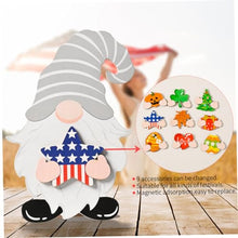 Load image into Gallery viewer, OUNONA 1set Wooden Gnome Decor Removable Accessories for Christmas Halloween Independence Day Desktop Ornament for Home Bar and Restaurant
